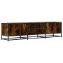 Mueble TV metal y madera ingeniería roble humo 160x35x41 cm by , TV Furniture - Ref: Foro24-848846, Price: 106,37 €, Discount: %