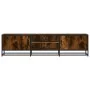 Mueble TV metal y madera ingeniería roble humo 160x35x41 cm by , TV Furniture - Ref: Foro24-848846, Price: 106,37 €, Discount: %