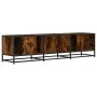 Mueble TV metal y madera ingeniería roble humo 160x35x41 cm by , TV Furniture - Ref: Foro24-848846, Price: 106,37 €, Discount: %