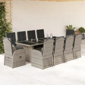 Set de comedor de jardín 11 pzas y cojines ratán sintético gris von , Gartensets - Ref: Foro24-3277625, Preis: 1,00 €, Rabatt: %