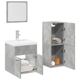 Juego muebles de baño 4 pzas madera contrachapada gris hormigón von , Badezimmermöbel - Ref: Foro24-3324882, Preis: 160,70 €,...