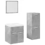 Juego muebles de baño 4 pzas madera contrachapada gris hormigón de , Muebles de baño - Ref: Foro24-3324882, Precio: 160,43 €,...
