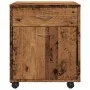 Armario con ruedas madera ingeniería envejecida 45x38x54 cm by , Lockers and storage cabinets - Ref: Foro24-856654, Price: 62...