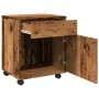 Armario con ruedas madera ingeniería envejecida 45x38x54 cm by , Lockers and storage cabinets - Ref: Foro24-856654, Price: 62...