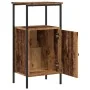 Mesita de noche madera ingeniería madera envejecida 41x31x80 cm de , Mesitas de noche - Ref: Foro24-857246, Precio: 46,37 €, ...