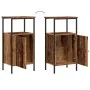 Mesita de noche madera ingeniería madera envejecida 41x31x80 cm de , Mesitas de noche - Ref: Foro24-857246, Precio: 46,37 €, ...