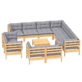 Garden furniture set 12 pieces and cushions solid pine wood by vidaXL, Garden sets - Ref: Foro24-3096940, Price: 938,27 €, Di...