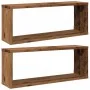 Estantes cubo de pared 2 uds madera envejecida 60x15x23 cm by , Shelves and shelves - Ref: Foro24-856586, Price: 33,76 €, Dis...