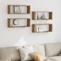 Estantes cubo de pared 4 uds madera roble artisan 60x15x23 cm by , Shelves and shelves - Ref: Foro24-856590, Price: 45,77 €, ...