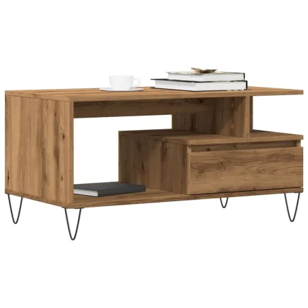 Mesa de centro madera de ingeniería roble artisan 90x49x45 cm by , Coffee table - Ref: Foro24-857453, Price: 97,11 €, Discoun...