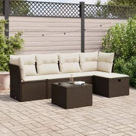 Set sofás de jardín 6 piezas y cojines ratán sintético marrón de , Conjuntos de jardín - Ref: Foro24-3325279, Precio: 371,55 ...