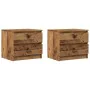 Mesita de noche 2 uds madera ingeniería envejecida 50x40x43.5cm by , Nightstands - Ref: Foro24-856519, Price: 94,14 €, Discou...