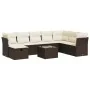 Set de sofás de jardín 9 pzas y cojines ratán sintético marrón by , Garden sets - Ref: Foro24-3325349, Price: 575,89 €, Disco...