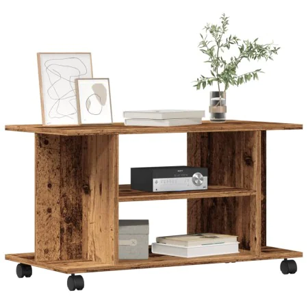 Mueble de TV con ruedas madera ingeniería envejecida 80x40x45cm by , TV Furniture - Ref: Foro24-855790, Price: 61,14 €, Disco...