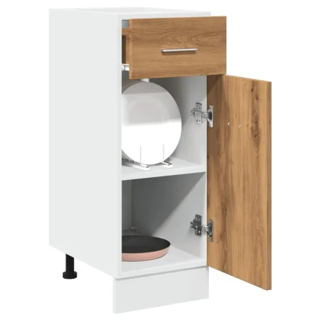 Armario inferior cajón madera roble artisan 30x46x81,5 cm by , Kitchen cabinets - Ref: Foro24-856081, Price: 64,61 €, Discoun...