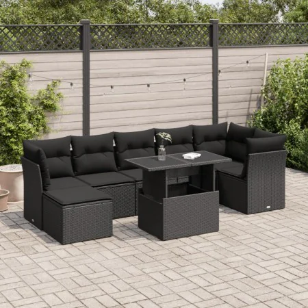Set de sofás de jardín y cojines 8 piezas ratán sintético negro von , Gartensets - Ref: Foro24-3326196, Preis: 532,39 €, Raba...