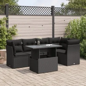 Set de sofás de jardín 6 piezas y cojines ratán sintético negro by , Garden sets - Ref: Foro24-3326156, Price: 442,18 €, Disc...