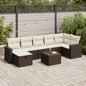 Set sofás de jardín 8 piezas y cojines ratán sintético marrón by , Garden sets - Ref: Foro24-3325419, Price: 504,12 €, Discou...