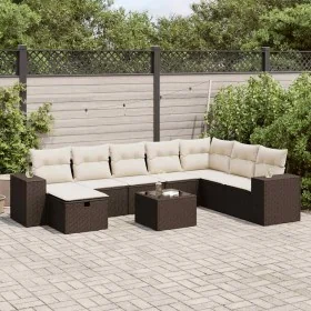 Set de sofás de jardín 9 pzas y cojines ratán sintético marrón by , Garden sets - Ref: Foro24-3325749, Price: 562,47 €, Disco...