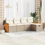 Juego de sofás jardín con cojines 5 pzas ratán sintético beige by , Garden sets - Ref: Foro24-3326013, Price: 375,97 €, Disco...