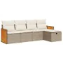 Juego de sofás jardín con cojines 5 pzas ratán sintético beige by , Garden sets - Ref: Foro24-3326013, Price: 375,97 €, Disco...