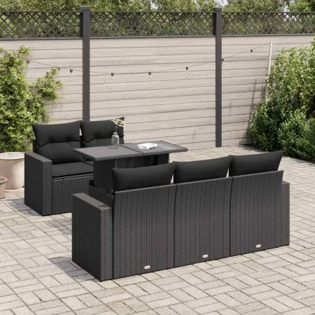 Set de sofás de jardín 6 piezas y cojines ratán sintético negro von , Gartensets - Ref: Foro24-3326246, Preis: 521,63 €, Raba...