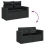 Set de sofás de jardín 6 piezas y cojines ratán sintético negro von , Gartensets - Ref: Foro24-3326246, Preis: 521,63 €, Raba...
