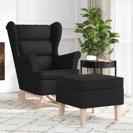 Sillón mecedora con taburete tela negro von , Sessel - Ref: Foro24-3307999, Preis: 227,81 €, Rabatt: %