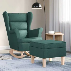 Sillón mecedora con taburete tela verde oscuro by , Armchairs - Ref: Foro24-3308002, Price: 283,91 €, Discount: %