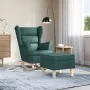 Sillón mecedora con taburete tela verde oscuro by , Armchairs - Ref: Foro24-3308002, Price: 283,91 €, Discount: %