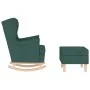 Sillón mecedora con taburete tela verde oscuro by , Armchairs - Ref: Foro24-3308002, Price: 283,91 €, Discount: %