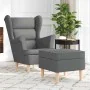Sillón con taburete reposapiés tela gris oscuro by , Armchairs - Ref: Foro24-3307990, Price: 300,60 €, Discount: %