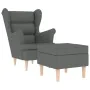 Sillón con taburete reposapiés tela gris oscuro by , Armchairs - Ref: Foro24-3307990, Price: 300,60 €, Discount: %