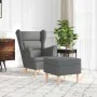 Sillón con taburete reposapiés tela gris oscuro by , Armchairs - Ref: Foro24-3307990, Price: 300,60 €, Discount: %