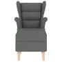 Sillón con taburete reposapiés tela gris oscuro by , Armchairs - Ref: Foro24-3307990, Price: 300,60 €, Discount: %