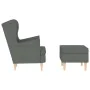 Sillón con taburete reposapiés tela gris oscuro by , Armchairs - Ref: Foro24-3307990, Price: 300,60 €, Discount: %