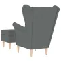 Sillón con taburete reposapiés tela gris oscuro by , Armchairs - Ref: Foro24-3307990, Price: 300,60 €, Discount: %
