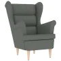 Sillón con taburete reposapiés tela gris oscuro by , Armchairs - Ref: Foro24-3307990, Price: 300,60 €, Discount: %