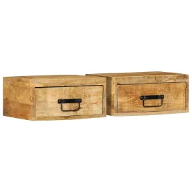 Mesitas de noche de pared 2 uds madera maciza de mango rugosa von , Nachttische - Ref: Foro24-4017455, Preis: 143,63 €, Rabat...
