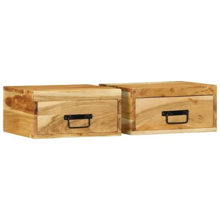 Mesitas de noche de pared 2 uds madera maciza de acacia by , Nightstands - Ref: Foro24-4017457, Price: 120,19 €, Discount: %