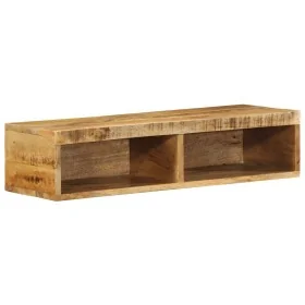 Mueble de TV de pared madera maciza de mango rugosa 80x30x19 cm by , CD and DVD storage - Ref: Foro24-4017476, Price: 80,37 €...