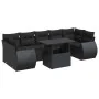 Set de sofás de jardín y cojines 8 piezas ratán sintético negro by , Garden sets - Ref: Foro24-3326596, Price: 561,25 €, Disc...