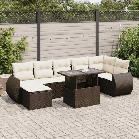 Set sofás de jardín 8 piezas y cojines ratán sintético marrón by , Garden sets - Ref: Foro24-3326684, Price: 564,53 €, Discou...