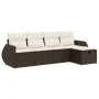 Set comedor de jardín 5 piezas y cojines ratán sintético marrón by , Garden sets - Ref: Foro24-3325569, Price: 337,64 €, Disc...