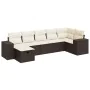 Juego de sofás de jardín 7 piezas con cojines ratán PE marrón by , Garden sets - Ref: Foro24-3325709, Price: 463,76 €, Discou...