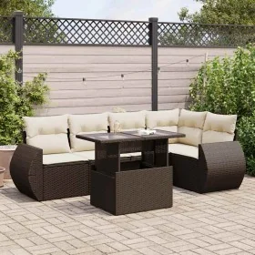 Set sofás de jardín 6 piezas y cojines ratán sintético marrón by , Garden sets - Ref: Foro24-3326644, Price: 475,47 €, Discou...