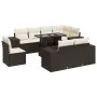 Set de sofás de jardín 9 pzas y cojines ratán sintético marrón by , Garden sets - Ref: Foro24-3326824, Price: 692,69 €, Disco...