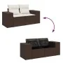 Set de sofás de jardín 9 pzas y cojines ratán sintético marrón by , Garden sets - Ref: Foro24-3326824, Price: 692,69 €, Disco...