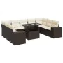 Set de sofás de jardín 10 pzas y cojines ratán sintético marrón von , Gartensets - Ref: Foro24-3326864, Preis: 723,11 €, Raba...