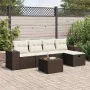 Set sofás de jardín 6 piezas y cojines ratán sintético marrón von , Gartensets - Ref: Foro24-3325679, Preis: 389,12 €, Rabatt: %